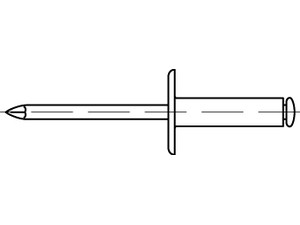 Artikel 88409 Niet Al-Leg. C-K 12 Dorn Stahl, verz. Offene Blindniete mit Sollbr