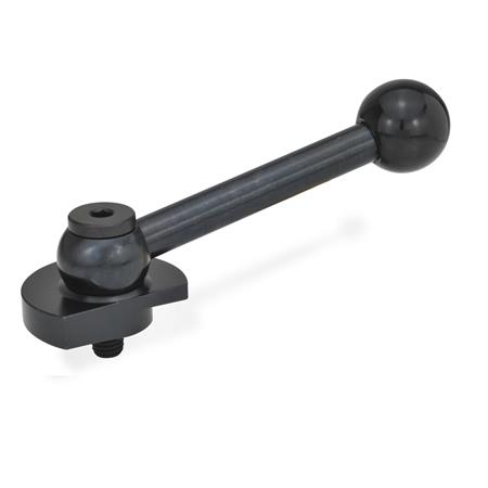 GN 918.2 Spannriegel, Stahl, Spannung nach unten, mit Gewindezapfen