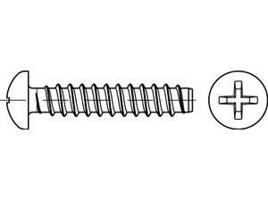 ISO 7049 A 2 Form F-H Linsenkopf-Blechschrauben mit Zapfen, mit Phillips-Kreuzsc