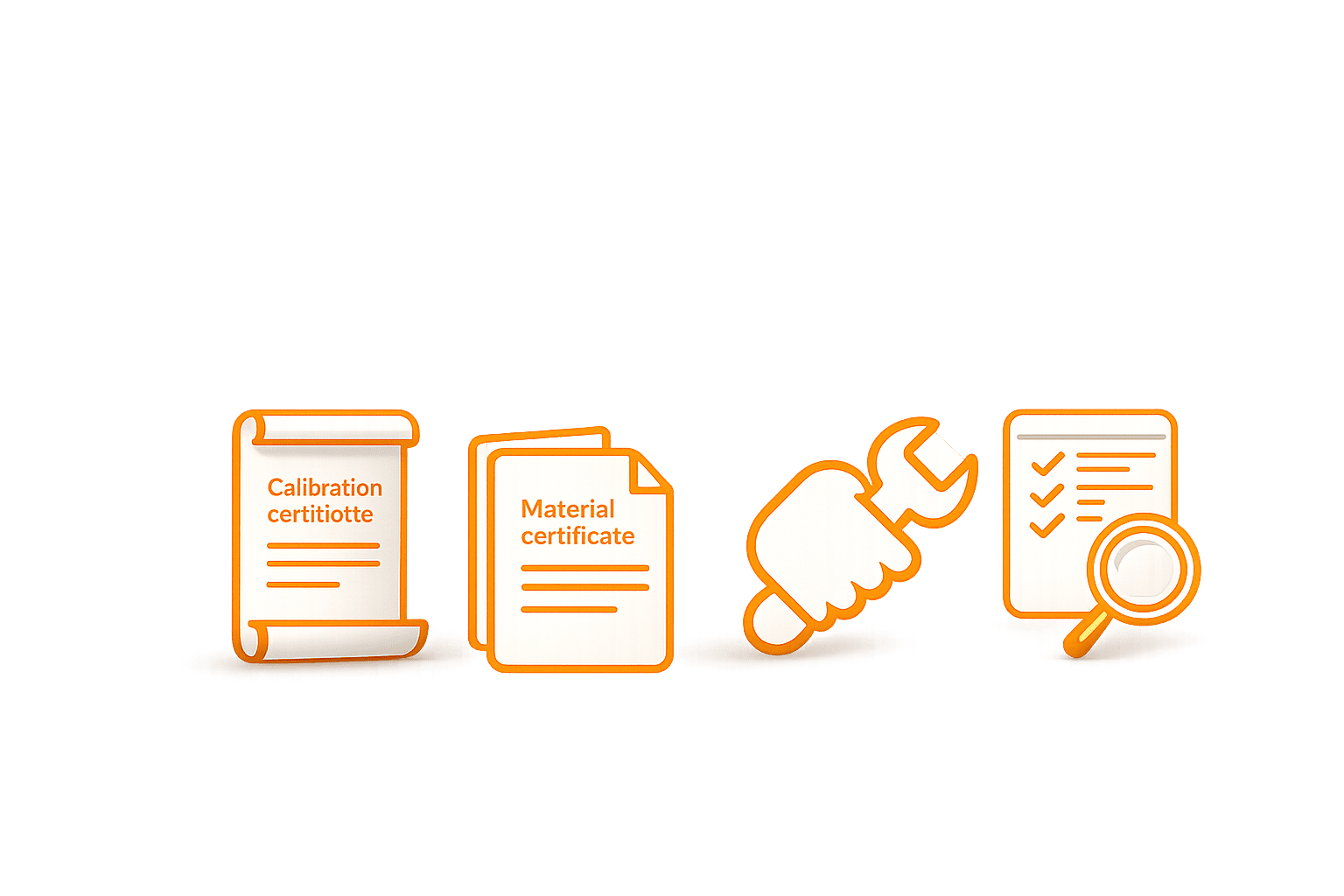 Calibration certificates, material certificates an
