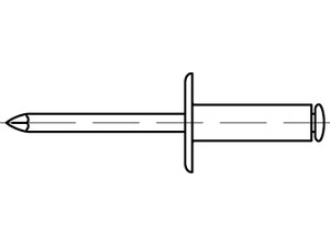 Artikel 88416 Blindnieten, großer FLAKO, Al.-Leg./A 2, offen