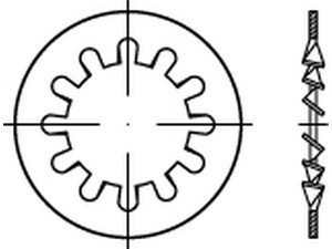 ~DIN 6797 1.4310 Form I Zahnscheiben, innengezahnt