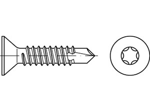 DIN 7504 Stahl Form P-ISR galvanisch verzinkt Bohrschrauben, mit Blechschrauben-