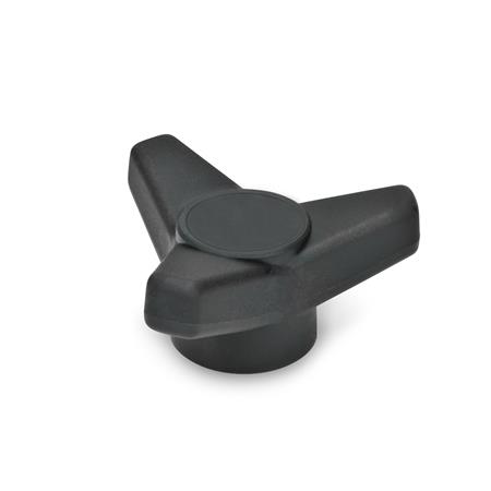 GN 5330.5 Dreisterngriffe, Kunststoff, Gewindebuchse Edelstahl