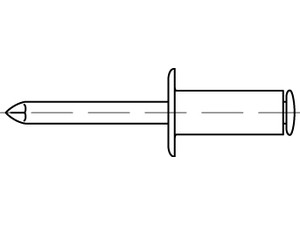 Artikel 88405 Blindnieten, FLAKO, A 2/Stahl Zn, offen