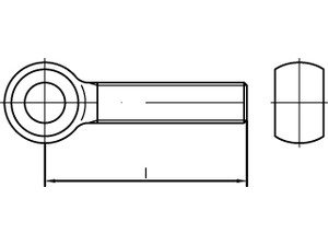 DIN 444 4.6 Form LB galvanisch verzinkt Augenschrauben, L = langes Gewinde, Prod
