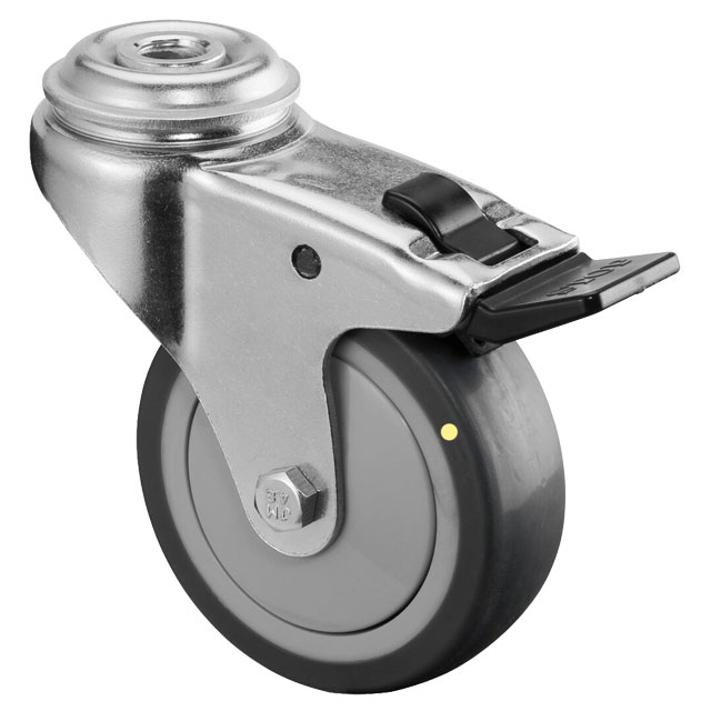 Apparaterollen, Lenkrollen mit Feststeller und Rückenloch, leichte Ausführung, elektrisch leitfähig