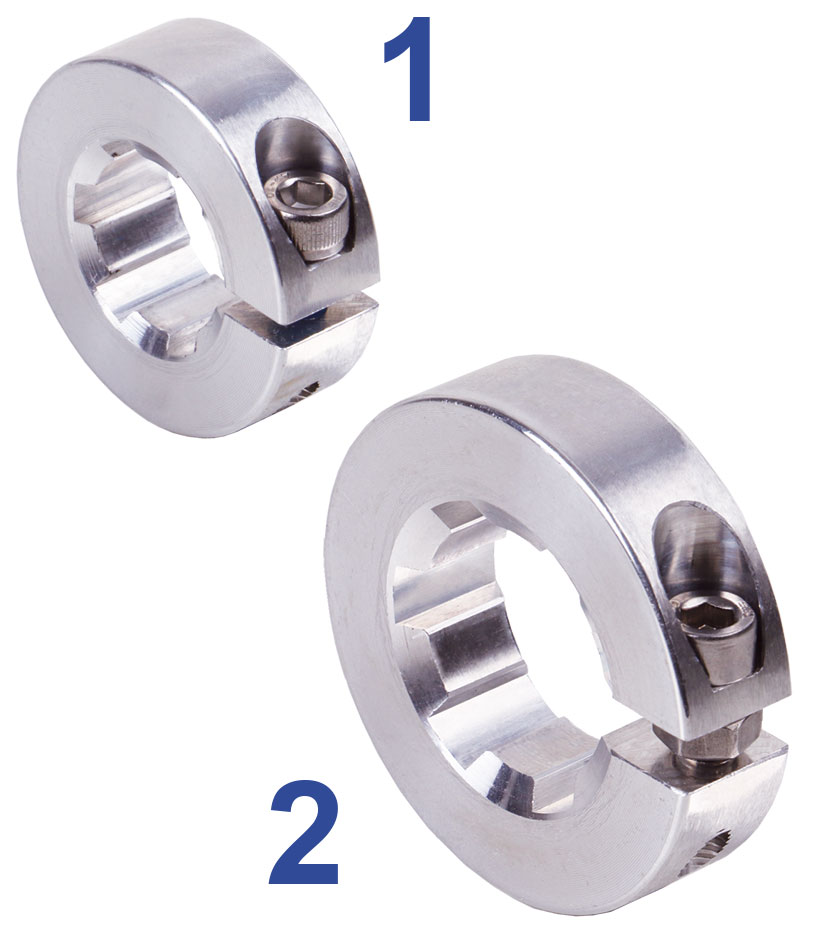 Klemmringe für Keilwellen - DIN ISO 14, aus Aluminium