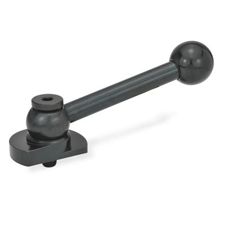 GN 918.1 Spannriegel, Stahl, Spannung nach oben, mit Gewindezapfen