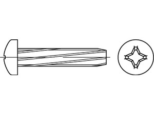 DIN 7516 Stahl Form A-H galvanisch verzinkt Linsen-Schneidschrauben mit Kopf nac
