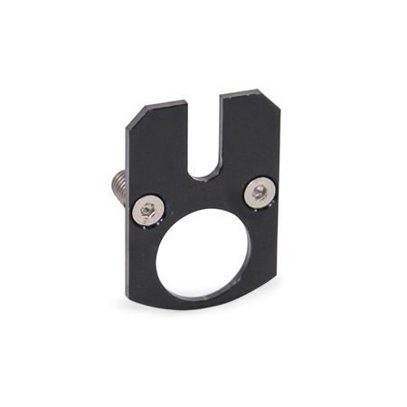 GN 491.2 Drehmomentstützen, Aluminium, für konfigurierbare Doppelrohr-Lineareinheiten Ø18