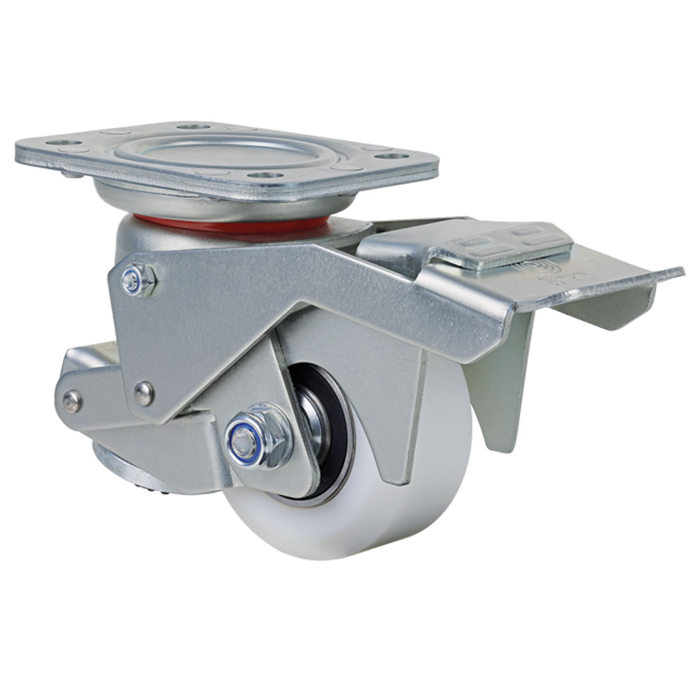 Heberollen mit Lochplatte, mit schwenkendem Hebel, Lauffläche Kunststoff