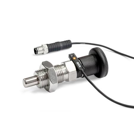 GN 817.6 Rastbolzen, Edelstahl, mit Sensor zur Positionsabfrage