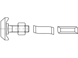 Artikel 88940 Mu A 4 HS 40/22 Hakenkopf-/Halfen-Schrauben, mit Sechskantmutter