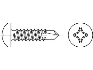 DIN 7504 Stahl Form N-H galvanisch verzinkt Bohrschrauben, mit Blechschrauben-Ge
