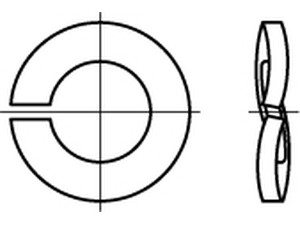 ~DIN 128 Federstahl Form B mechanisch verzinkt Federringe, gewellt