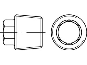 DIN 909 Stahl keg.-Rohr R Verschlussschrauben mit Außensechskant, mit kegeligem