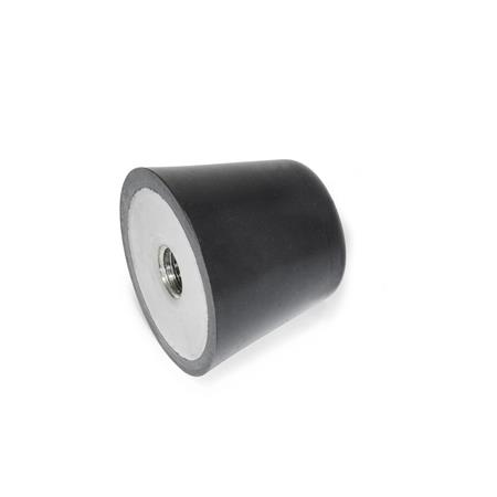 GN 254 Anschlagpuffer mit Innengewinde, Edelstahl