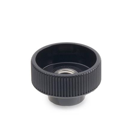 GN 420 Rändelmuttern, Kunststoff, Gewindebuchse Edelstahl