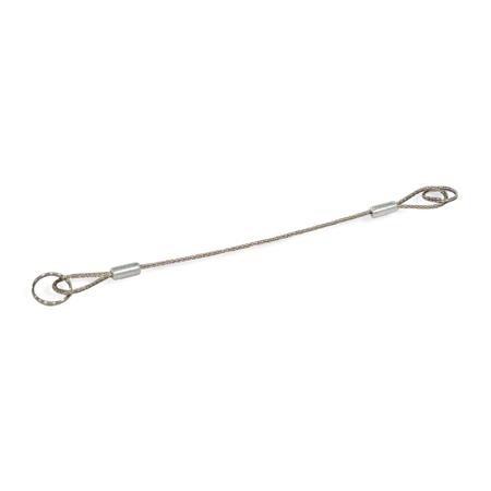 GN 111.2 Halteseile, Edelstahl, mit Schlüsselringen oder einem Schlüsselring und einer Befestigungslasche