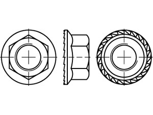 ~DIN 6923 8 Sperrzahn galvanisch verzinkt Sechskantmuttern mit Sperrverzahnung u