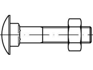 DIN 603 Mu Stahl Flachrundschrauben mit Vierkantansatz, mit Sechskantmutter