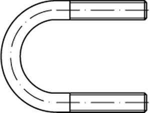 DIN 3570 Stahl Form A galvanisch verzinkt Rundstahlbügel, ohne Muttern, zweiseit