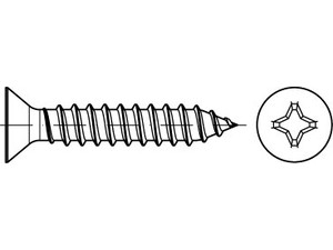 DIN 7982 Stahl Form C-H galvanisch verzinkt Senk-Blechschrauben mit Spitze, mit