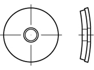 Artikel 88277 Aluminium Dichtscheiben, gewölbte Metallscheiben mit aufvulkanisie
