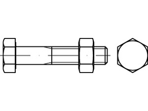 ISO 4014 Mu A 4 SB SB-Schrauben-Garnituren EN 15048, mit Sechskantmutter ISO 403