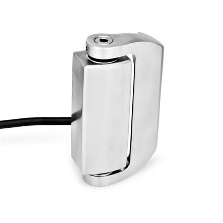 GN 139.5 Sicherheits-Schaltscharnier, Edelstahl, mit elektrischer Schaltfunktion, mit Anschlusskabel