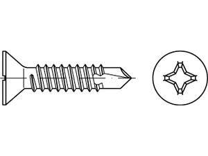 DIN 7504 Stahl Form P-H galvanisch verzinkt Bohrschrauben, mit Blechschrauben-Ge