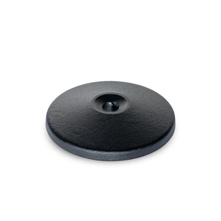 GN 37.1 Fußplatten, mit zentraler Befestigungsbohrung