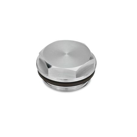 GN 742 Verschlussschrauben mit und ohne Symbol, Viton-Dichtung, Aluminium, bis 180 °C