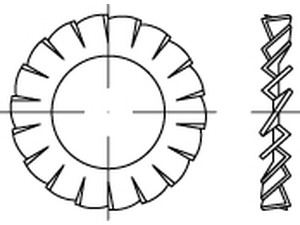~DIN 6798 A 4 Form A amagnetisch Fächerscheiben, außengezahnt