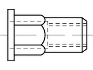 Artikel 88483 Stahl 6kt-F galvanisch verzinkt Blindniet-Muttern, Sechskant, offe
