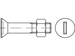 DIN 7969 Mu 4.6 SB galvanisch verzinkt Senkschrauben mit Schlitz für Stahlkonstr