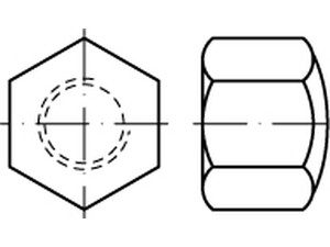 DIN 917 Sechskant-Hutmuttern, niedrige Form