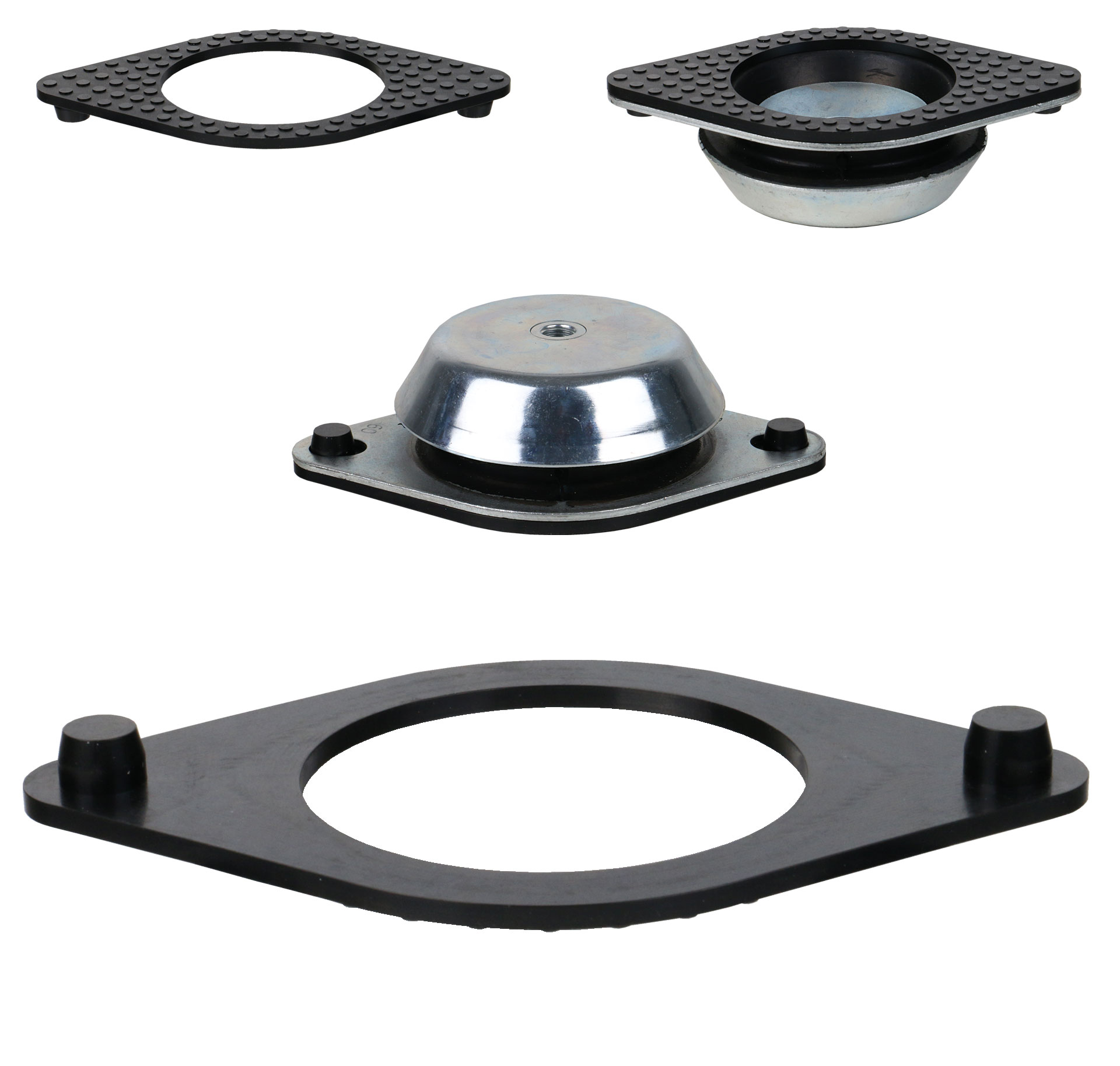 Gummiunterlagen für Maschinenfüße mit ovalem Flansch