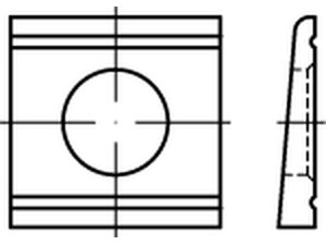 DIN 6918 Stahl vergütet feuerverzinkt Scheiben, vierkant, keilförmig 8%, für HV-