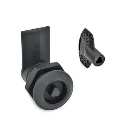 GN 115.3 Verriegelungen, Kunststoff, Betätigung mit Steckschlüssel oder umlegbarem Griff