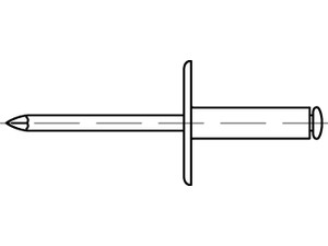 Artikel 88413 Blindnieten, großer FLAKO, Stahl Zn/Stahl Zn, offen