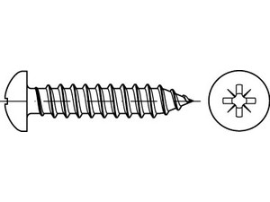 DIN 7981 Stahl Form C-Z galvanisch verzinkt Linsen-Blechschrauben mit Spitze, mi