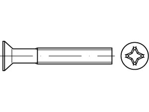 ISO 7046-2 A 4 H Senkschrauben mit Phillips-Kreuzschlitz H