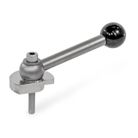 GN 918.7 Spannriegel, Edelstahl, Spannung nach unten, Schraube von der Bedienseite