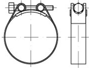 DIN 3017 Stahl (W1) Form C1 galvanisch verzinkt Schlauchschellen, mit Rundbolzen