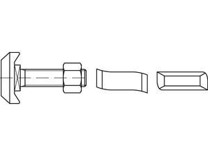 Artikel 88950 Mu 4.6 HS 50/30 feuerverzinkt Hammerkopf-/Halfen-Schrauben, mit Se