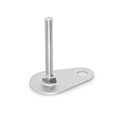 GN 43 Stellfüße, Edelstahl, mit Befestigungslasche, Tropfenform