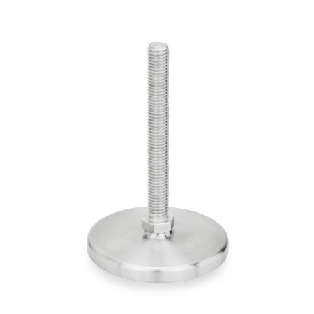 GN 22 Stellfüße, Edelstahl 1.4404, ohne Befestigungsbohrungen, Fußteller gedreht