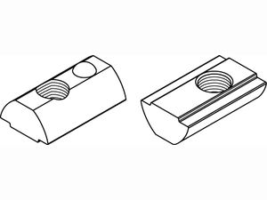 Artikel 87012 Stahl für Profil 8 gal Zn, Führungssteg und Feder Muttern für T-Nu